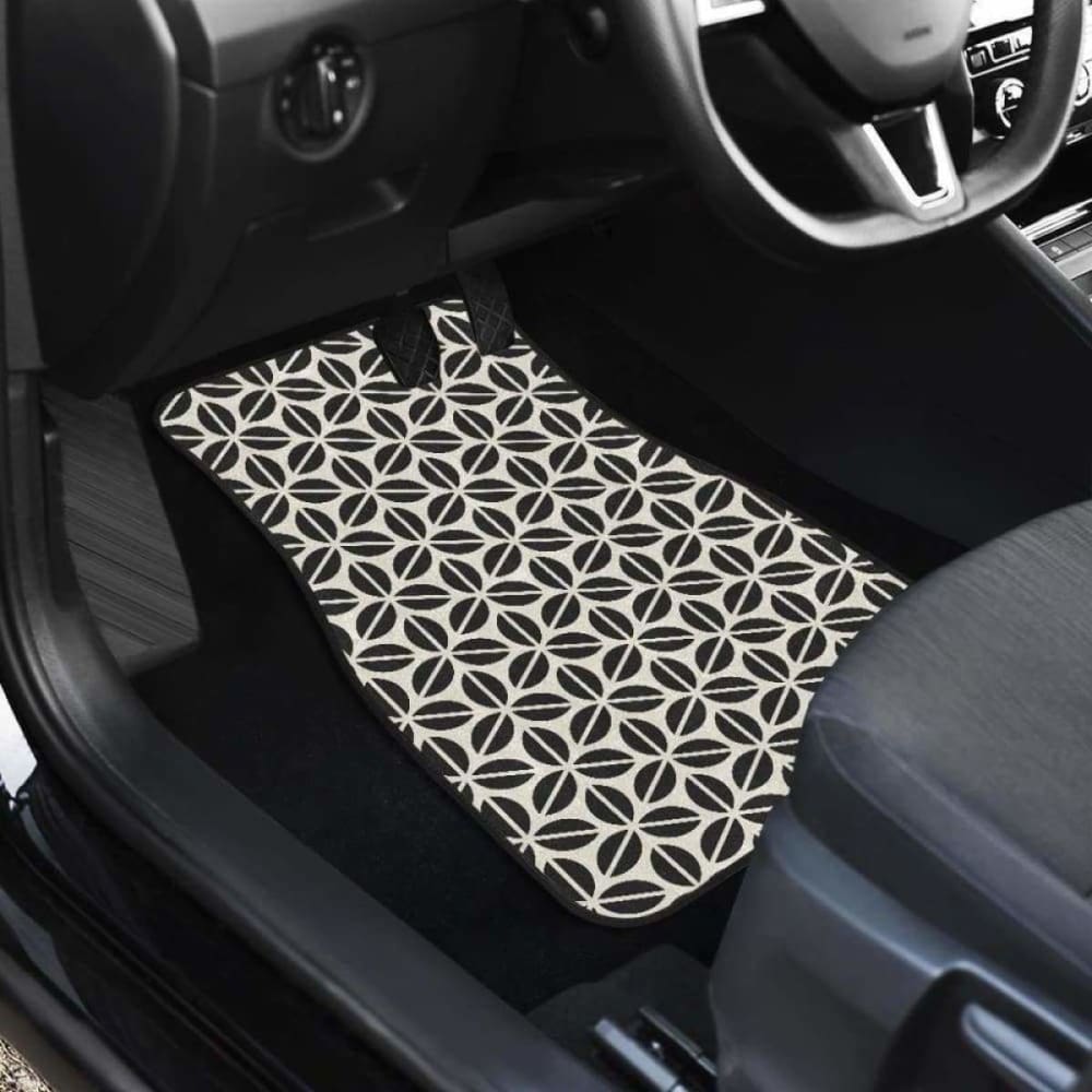Coffee Bean Abstract Modern Pattern Front And Back Car Mats