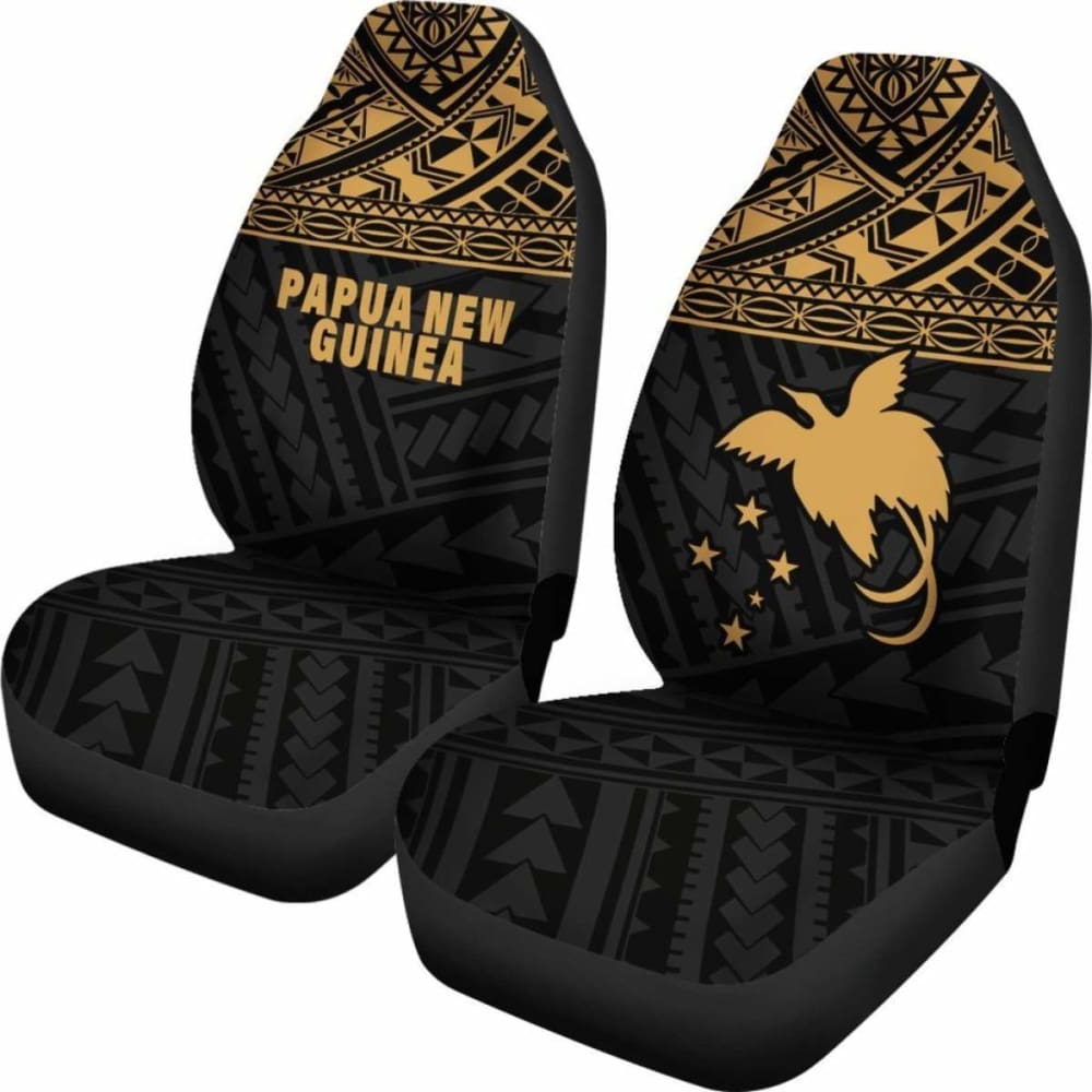 Papua New Guinea Polynesian Car Seat Covers Gold -