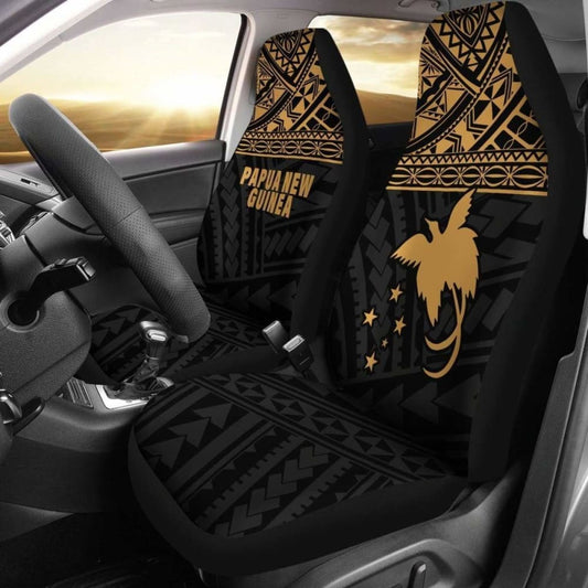 Papua New Guinea Polynesian Car Seat Covers Gold -