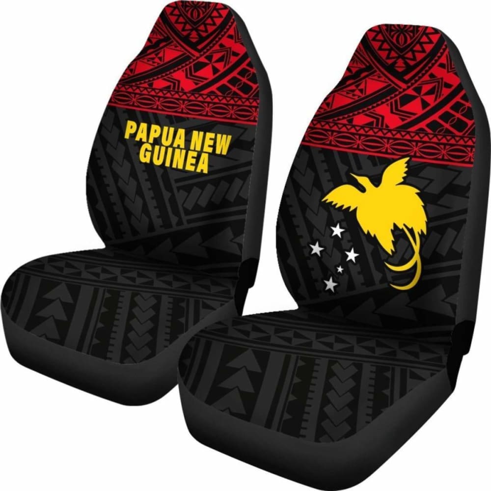 Papua New Guinea Polynesian Car Seat Covers Red -