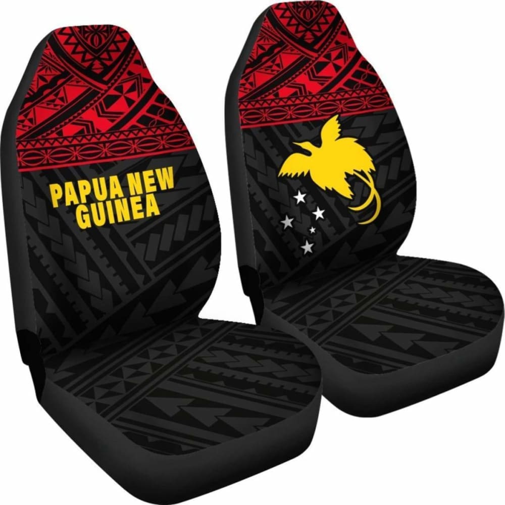 Papua New Guinea Polynesian Car Seat Covers Red -