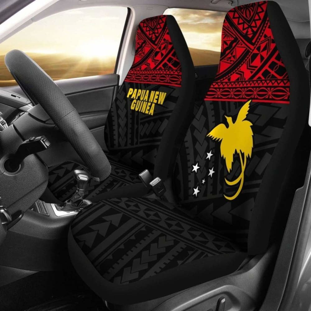 Papua New Guinea Polynesian Car Seat Covers Red -