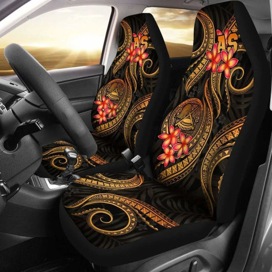 American Samoa Polynesian Car Seat Covers - Gold Plumeria -