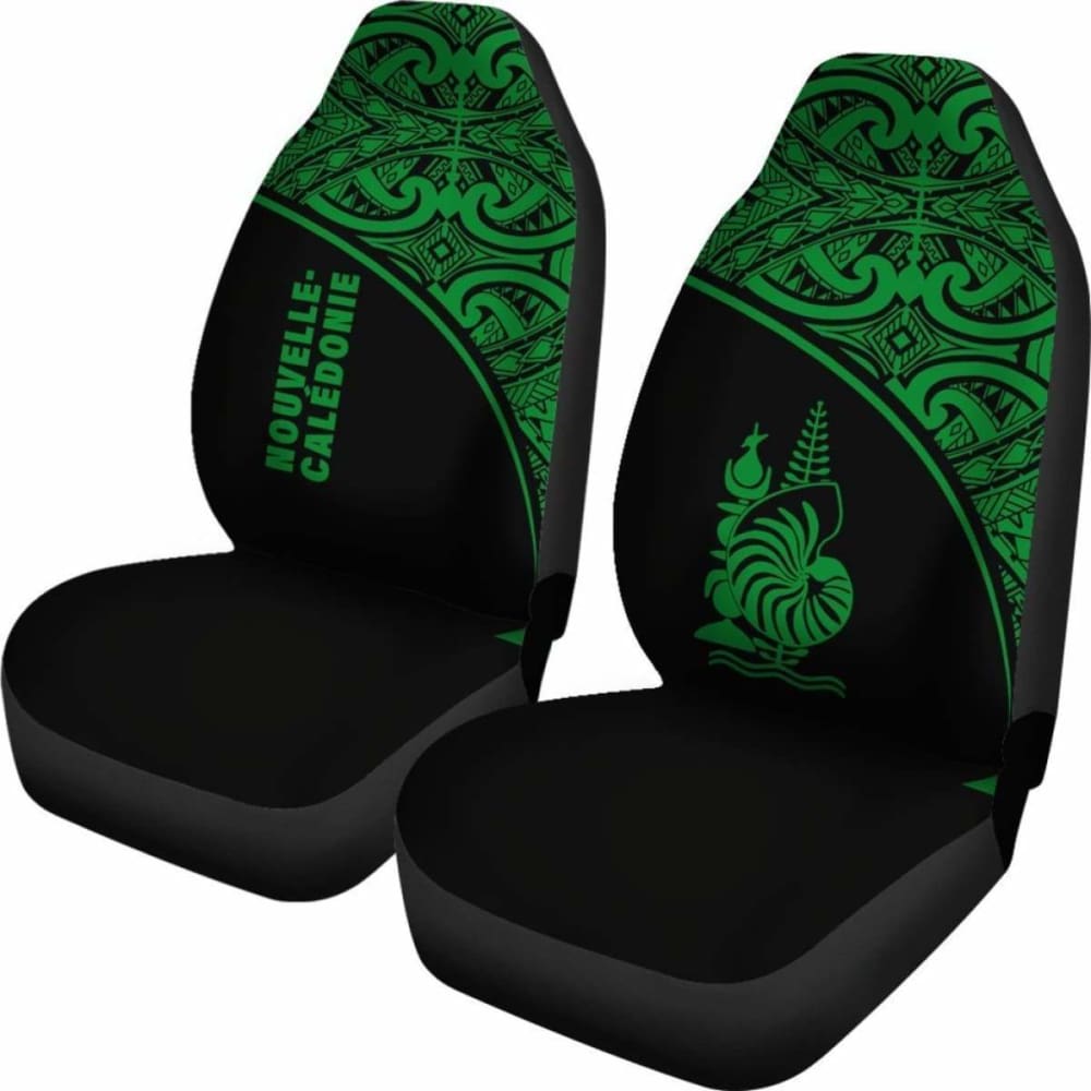 New Caledonia Polynesian Car Seat Covers - Green Curve -