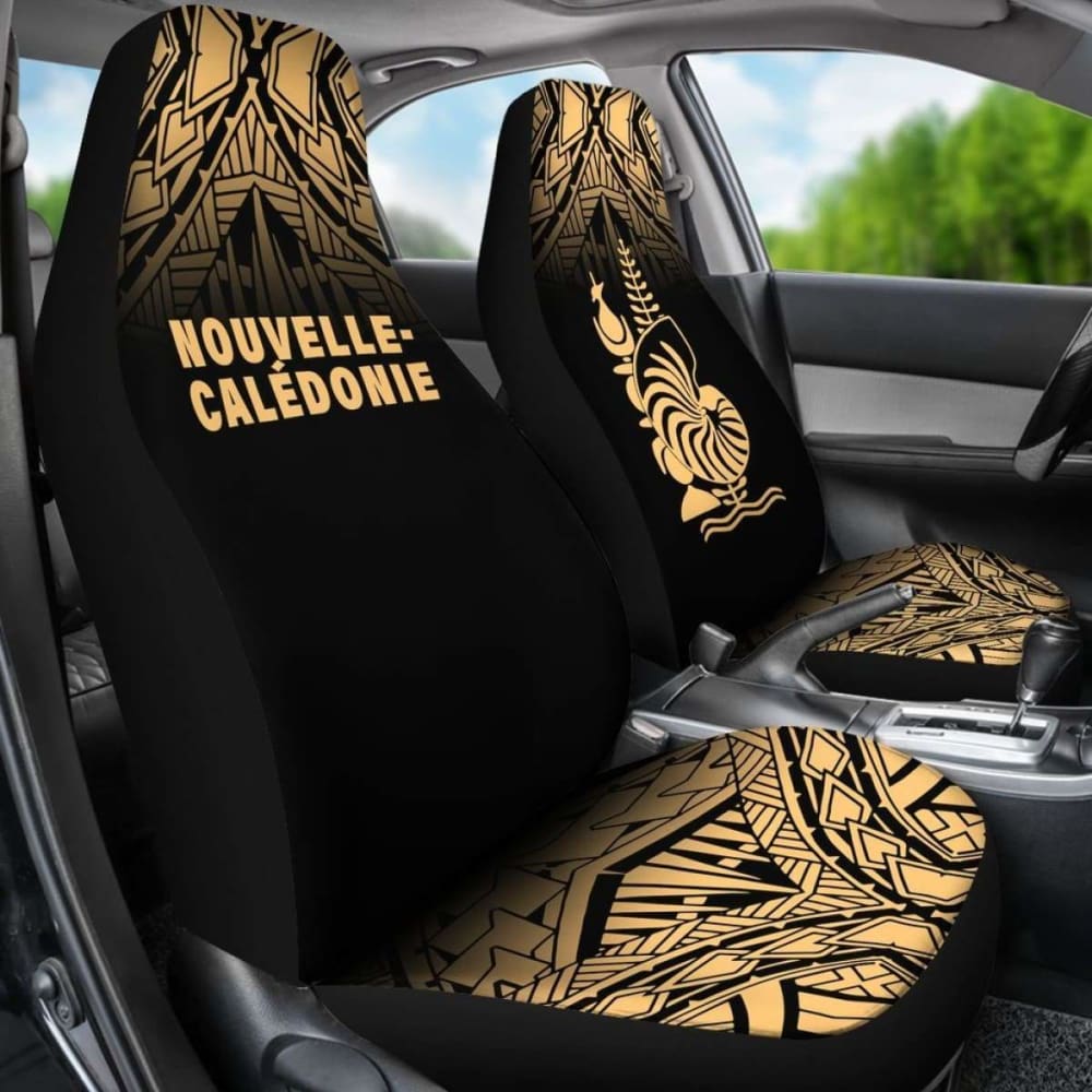 New Caledonia Polynesian Car Seat Covers - Gold Fog -