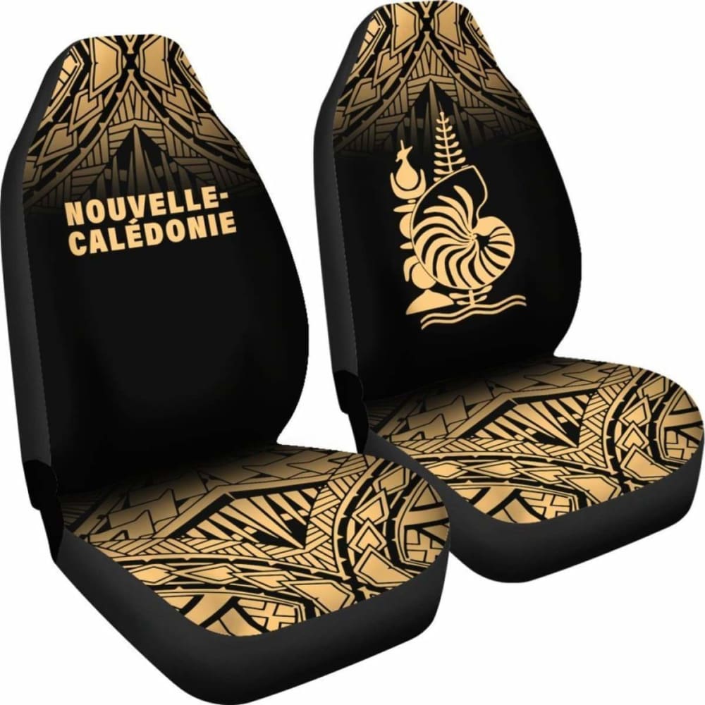 New Caledonia Polynesian Car Seat Covers - Gold Fog -