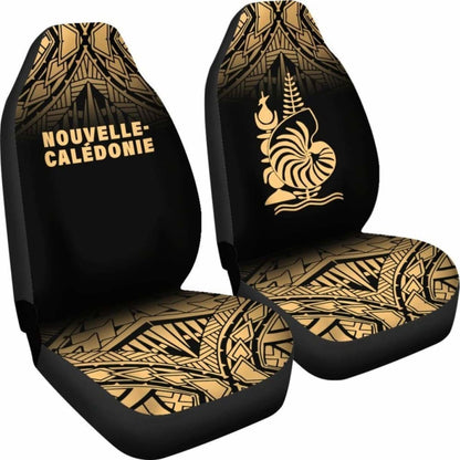 New Caledonia Polynesian Car Seat Covers - Gold Fog -