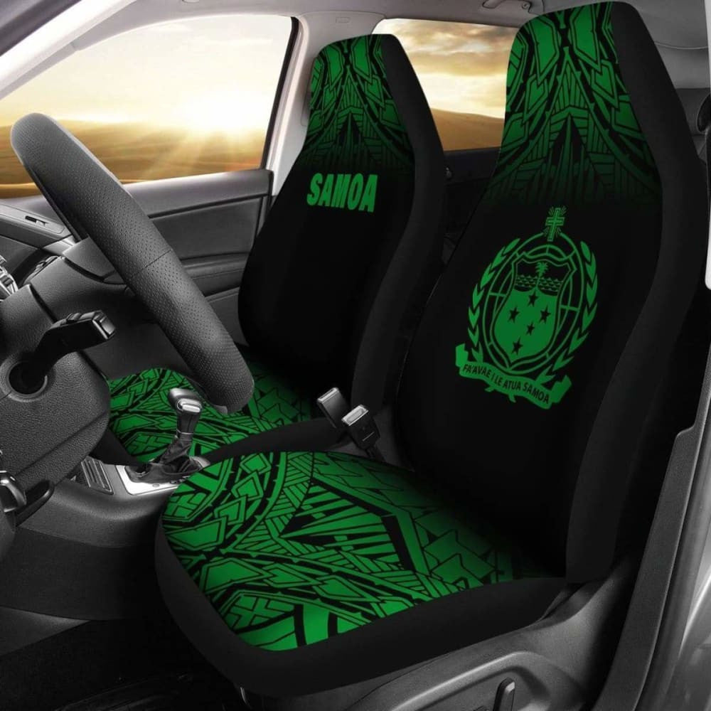 Samoa Polynesian Car Seat Covers - Green Fog -