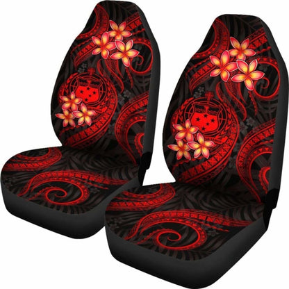 Samoa Polynesian Car Seat Covers - Red Plumeria -