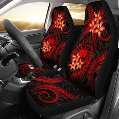 Samoa Polynesian Car Seat Covers - Red Plumeria -