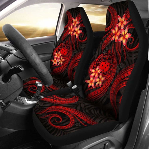 Samoa Polynesian Car Seat Covers - Red Plumeria -