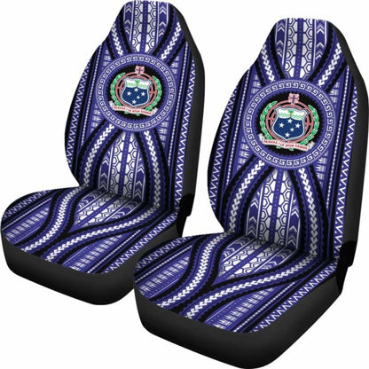 Polynesian Samoa Car Seat Covers Blue Version