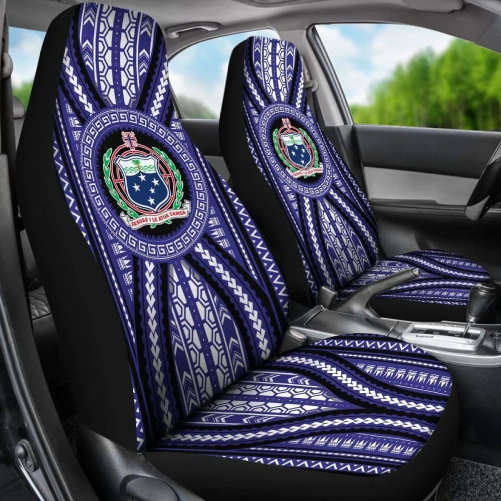 Polynesian Samoa Car Seat Covers Blue Version