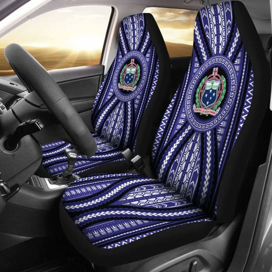 Polynesian Samoa Car Seat Covers Blue Version