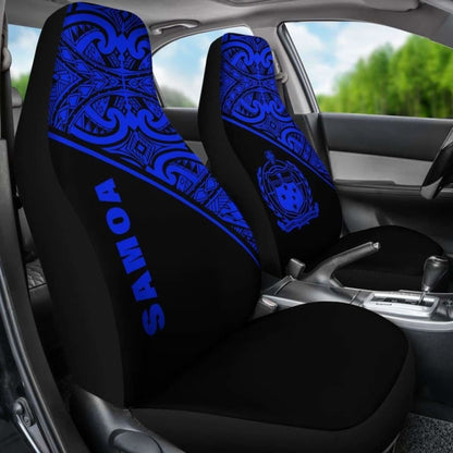 Samoa Polynesian Car Seat Covers - Blue Curve -