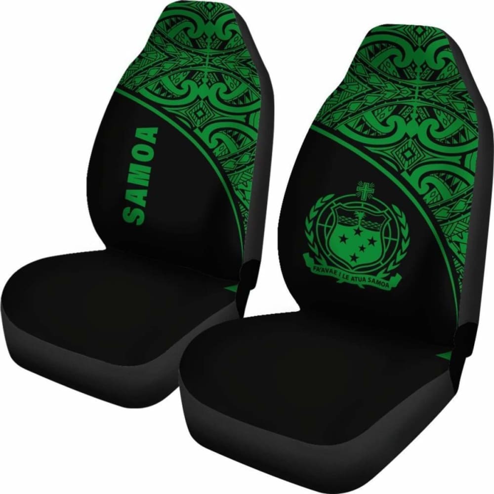 Samoa Polynesian Car Seat Covers - Green Curve -