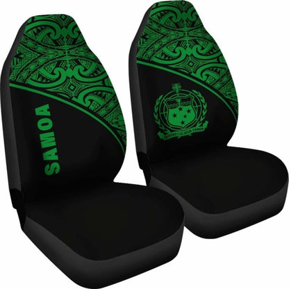 Samoa Polynesian Car Seat Covers - Green Curve -