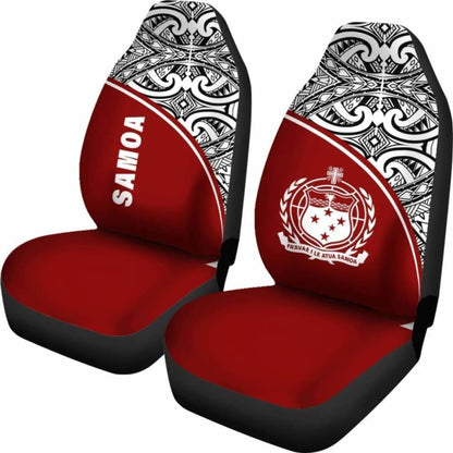 Samoa Polynesian Car Seat Covers - Red Curve -