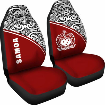 Samoa Polynesian Car Seat Covers - Red Curve -