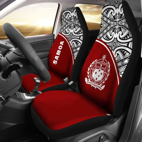 Samoa Polynesian Car Seat Covers - Red Curve -