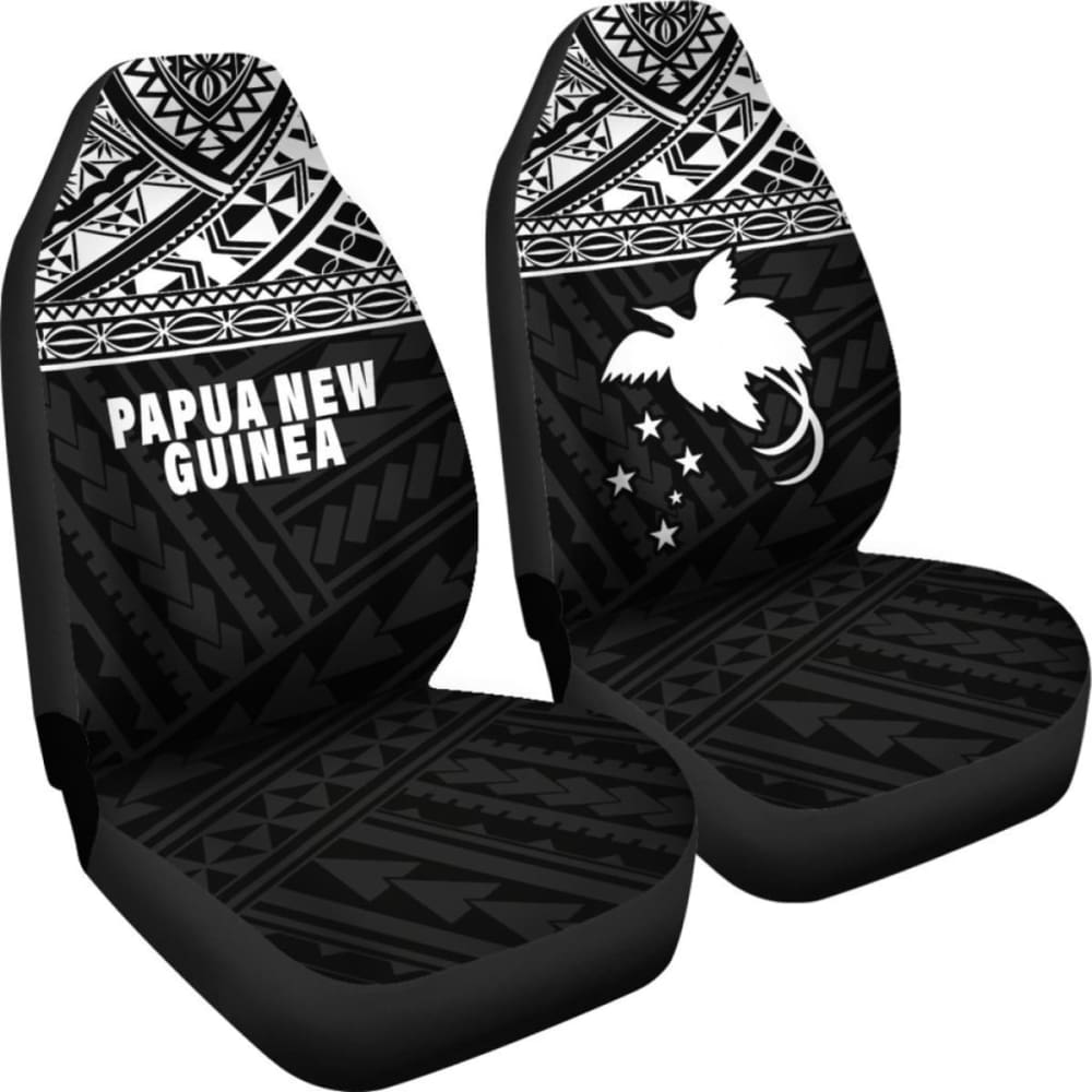 Papua New Guinea Polynesian Car Seat Covers Black -