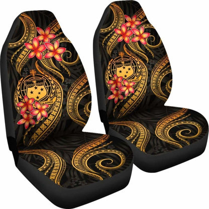 Samoa Polynesian Car Seat Covers - Gold Plumeria -