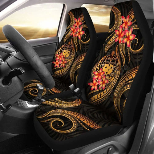 Samoa Polynesian Car Seat Covers - Gold Plumeria -