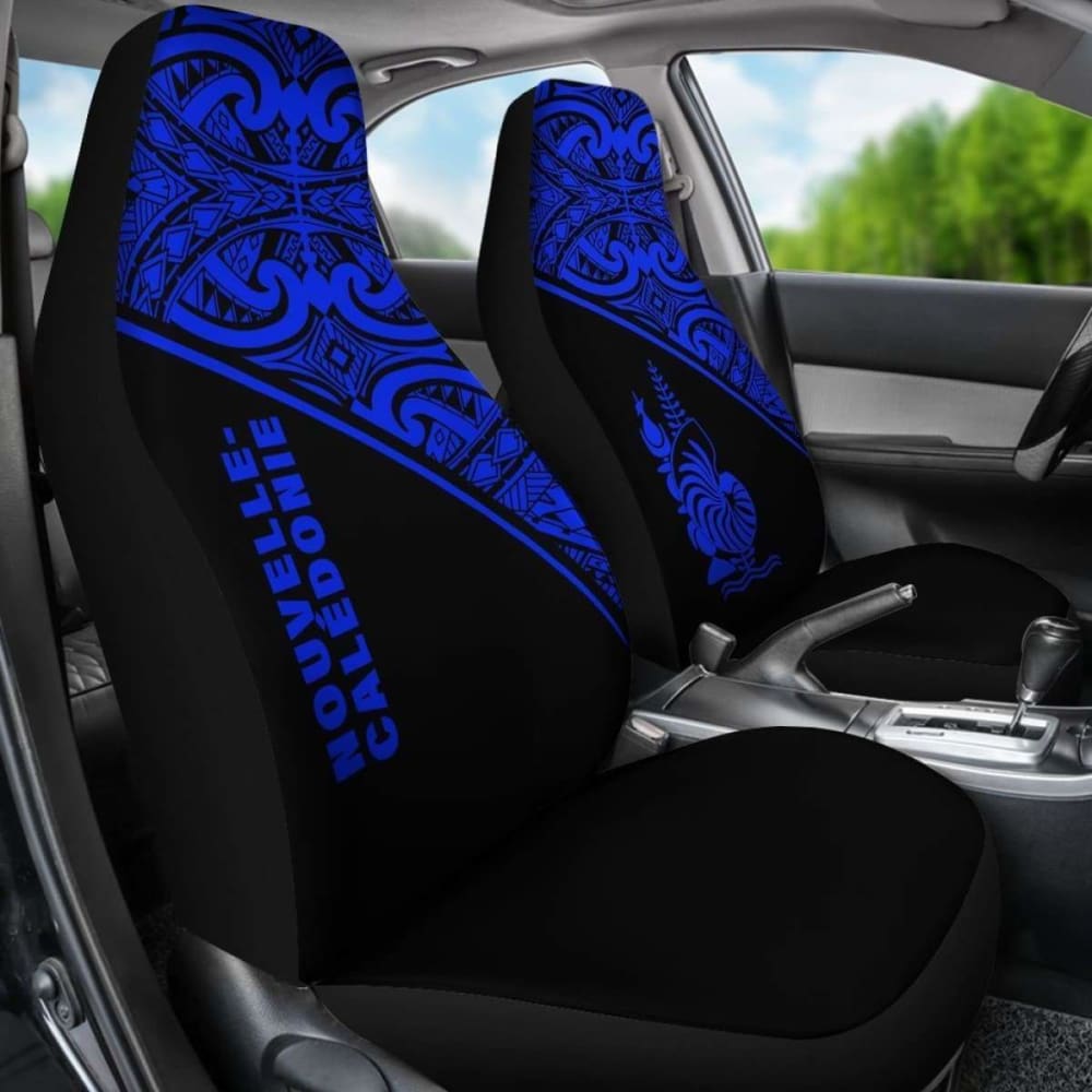 New Caledonia Polynesian Car Seat Covers - Blue Curve -
