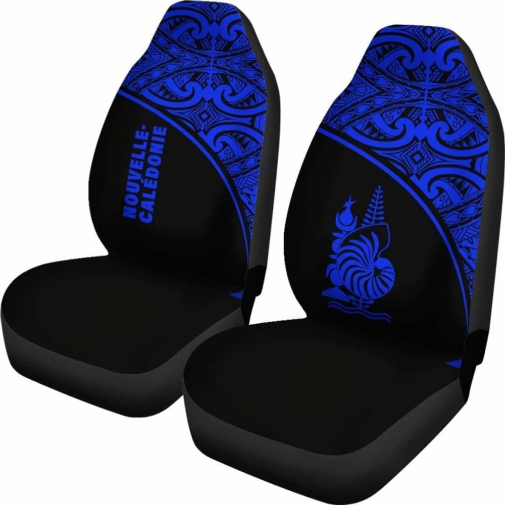New Caledonia Polynesian Car Seat Covers - Blue Curve -