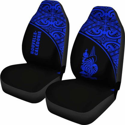 New Caledonia Polynesian Car Seat Covers - Blue Curve -