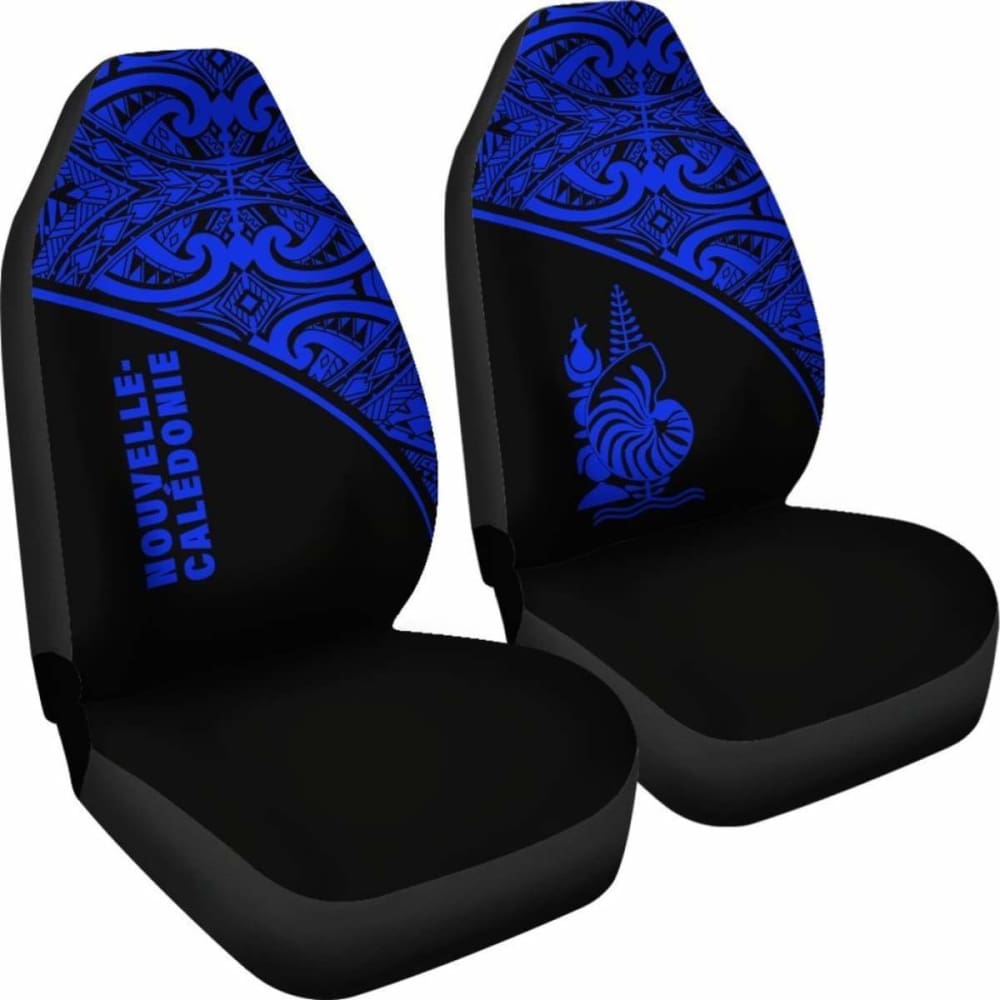 New Caledonia Polynesian Car Seat Covers - Blue Curve -