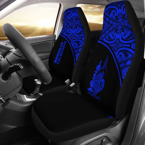 New Caledonia Polynesian Car Seat Covers - Blue Curve -