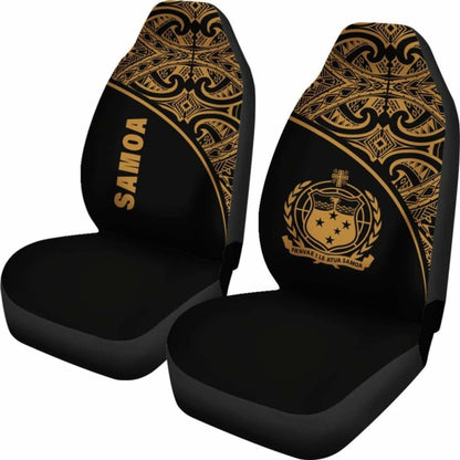 Samoa Polynesian Car Seat Covers - Gold Curve -