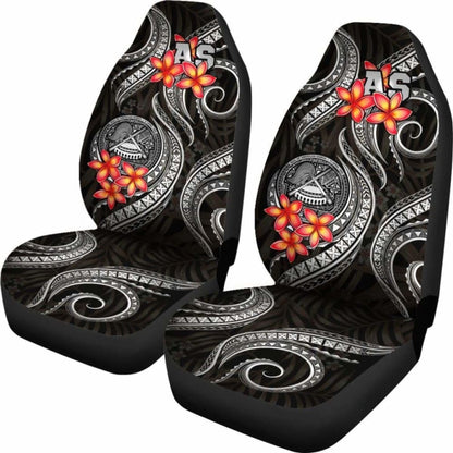 American Samoa Polynesian Car Seat Covers - Black Plumeria -