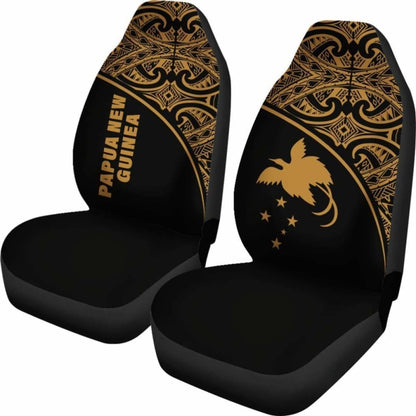 Papua New Guinea Polynesian Car Seat Covers - Yellow Curve -