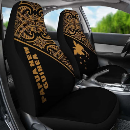 Papua New Guinea Polynesian Car Seat Covers - Yellow Curve -