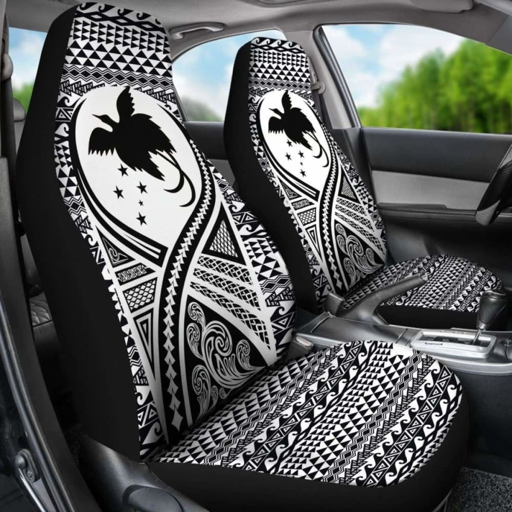Papua New Guinea Car Seat Cover Lift Up Black -