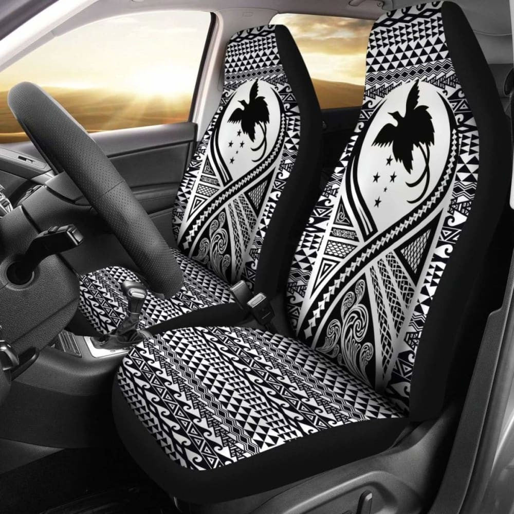 Papua New Guinea Car Seat Cover Lift Up Black -