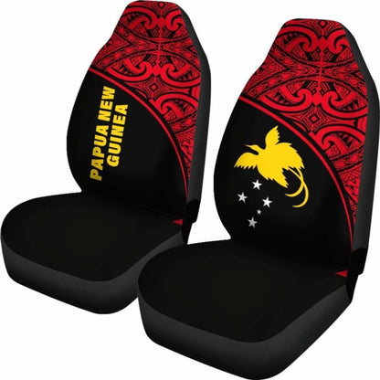 Papua New Guinea Polynesian Car Seat Covers - Red Curve -