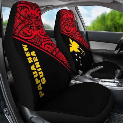 Papua New Guinea Polynesian Car Seat Covers - Red Curve -