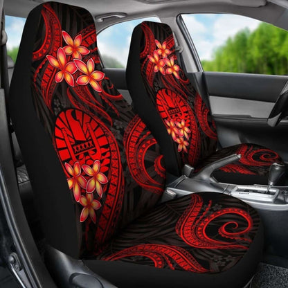 Tahiti Polynesian Car Seat Covers - Red Plumeria -