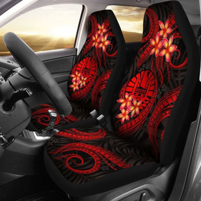 Tahiti Polynesian Car Seat Covers - Red Plumeria -