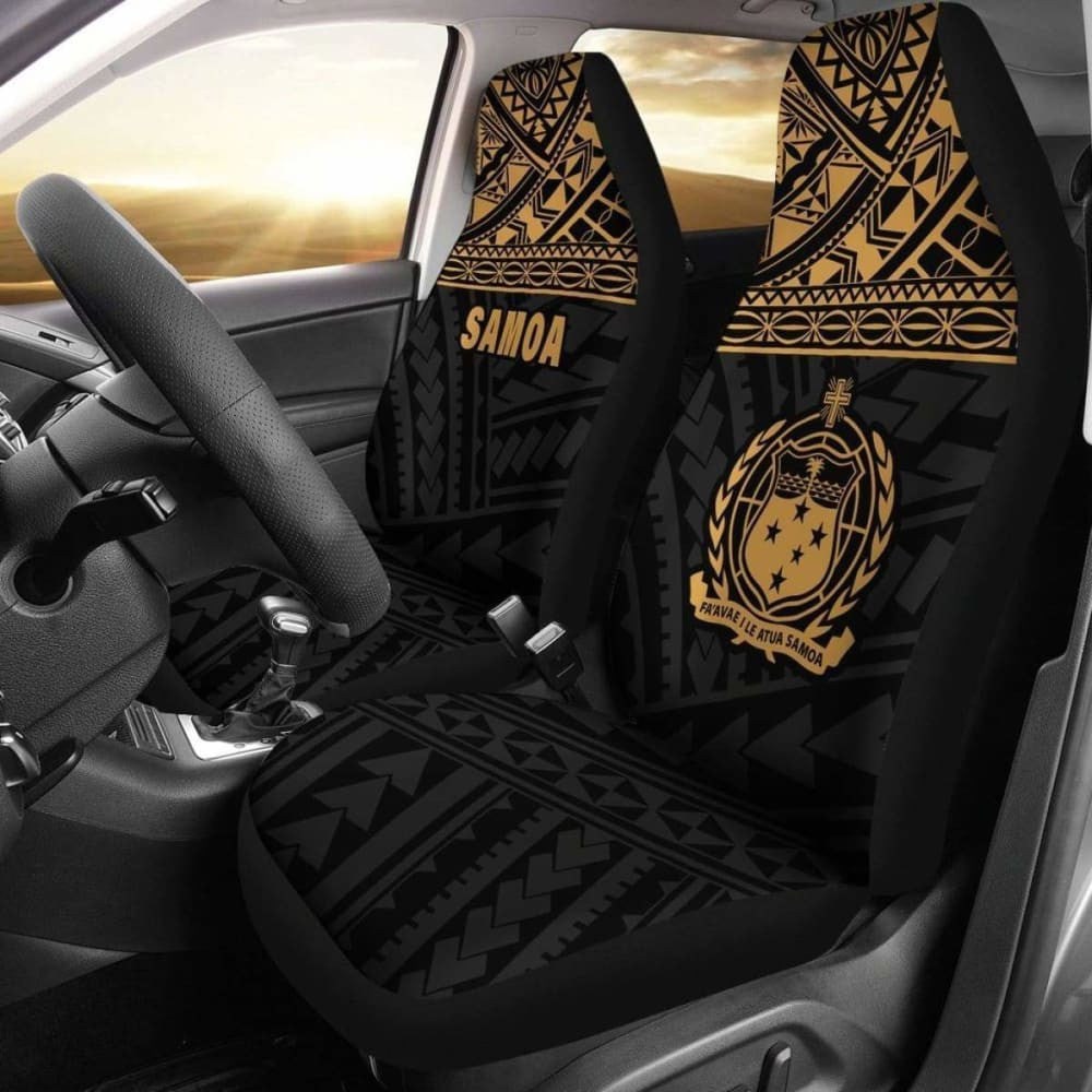 Samoa Polynesian Car Seat Covers Gold -