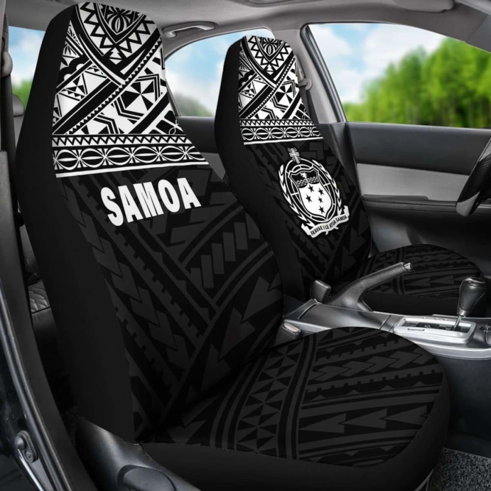 Samoa Polynesian Car Seat Covers Black -