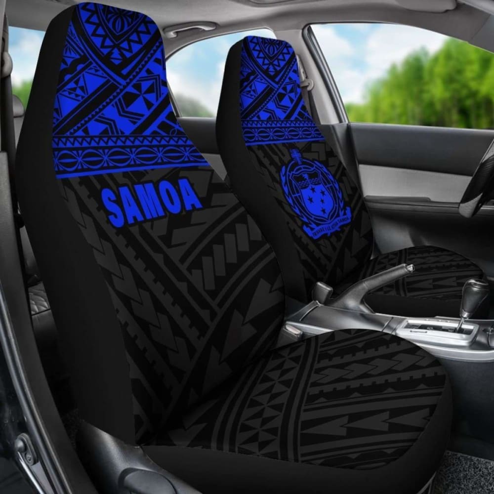 Samoa Polynesian Car Seat Covers Blue -