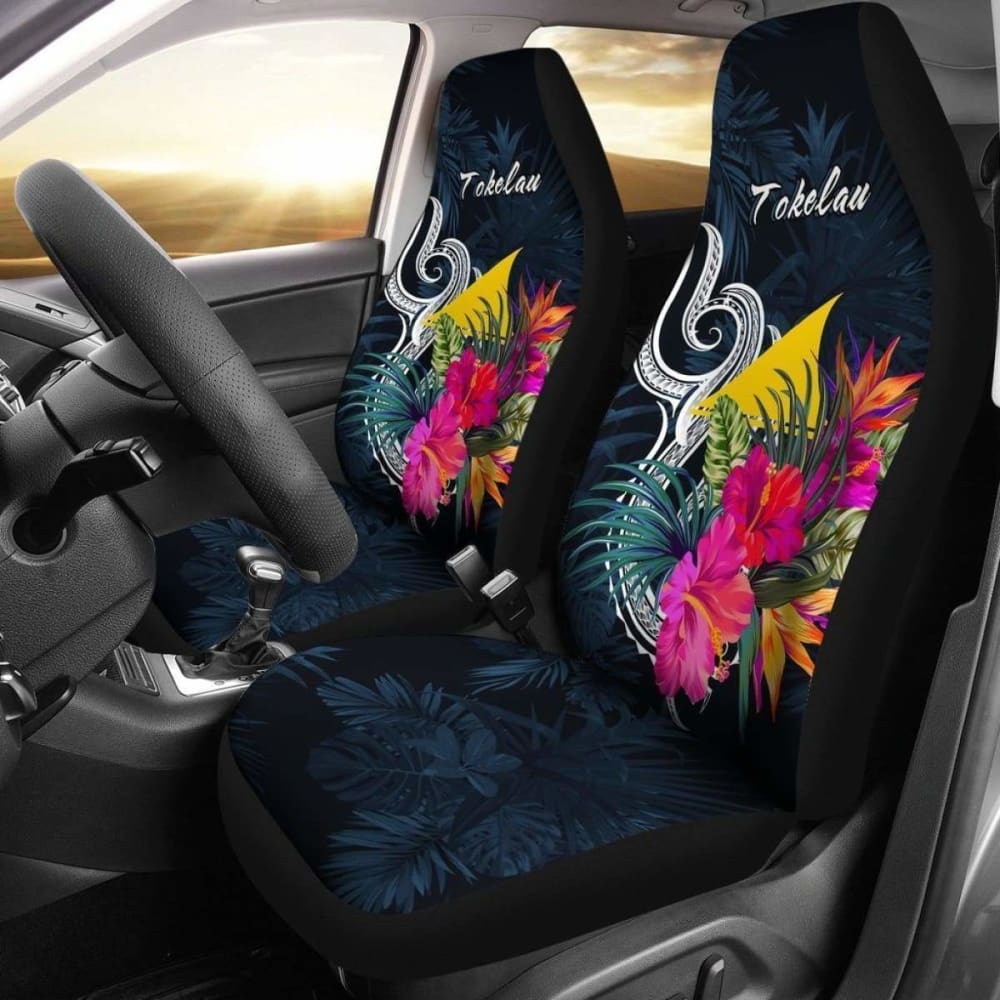 Tokelau Car Seat Covers Polynesian Tropical Flower