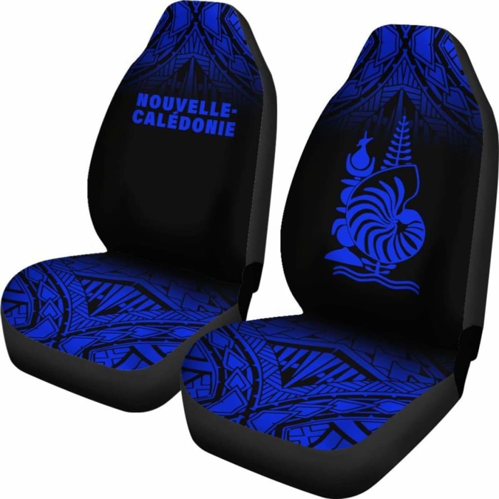New Caledonia Polynesian Car Seat Covers - Blue Fog -