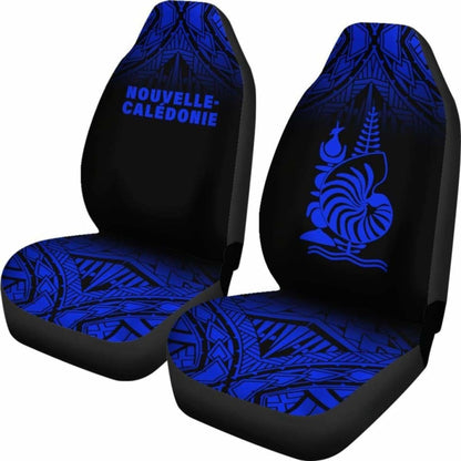 New Caledonia Polynesian Car Seat Covers - Blue Fog -