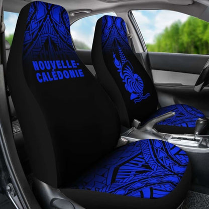 New Caledonia Polynesian Car Seat Covers - Blue Fog -