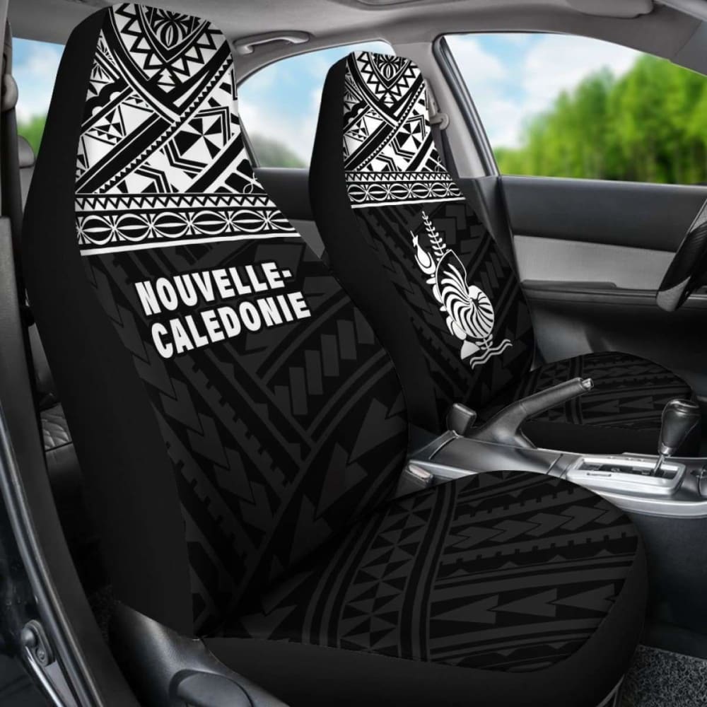 New Caledonia Polynesian Car Seat Covers Black -